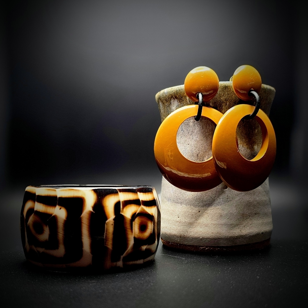 Vintage Tribal design acrylic bracelet